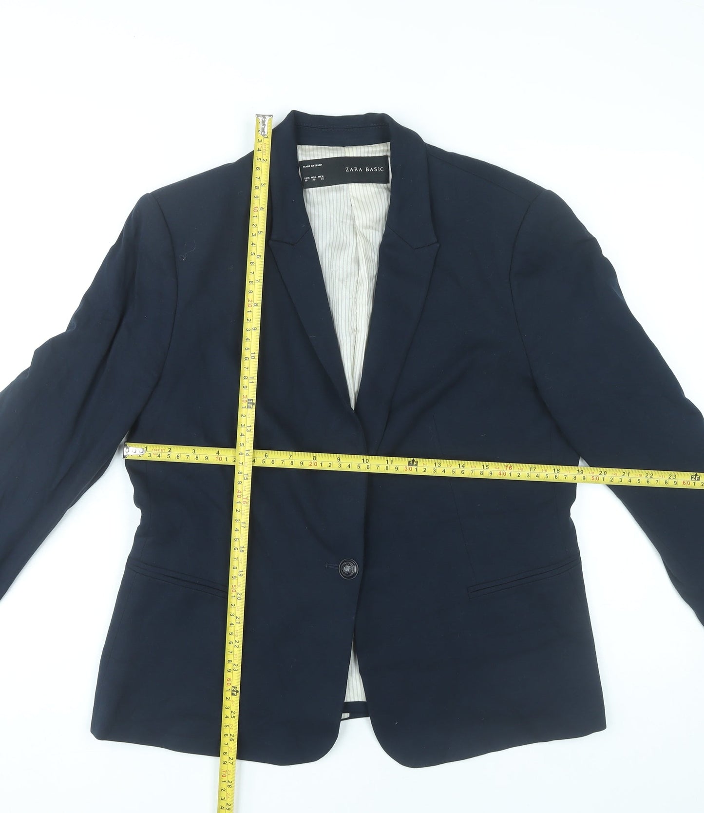 Zara Basic Women’s Blue XL Blazer Jacket One Button Tailored