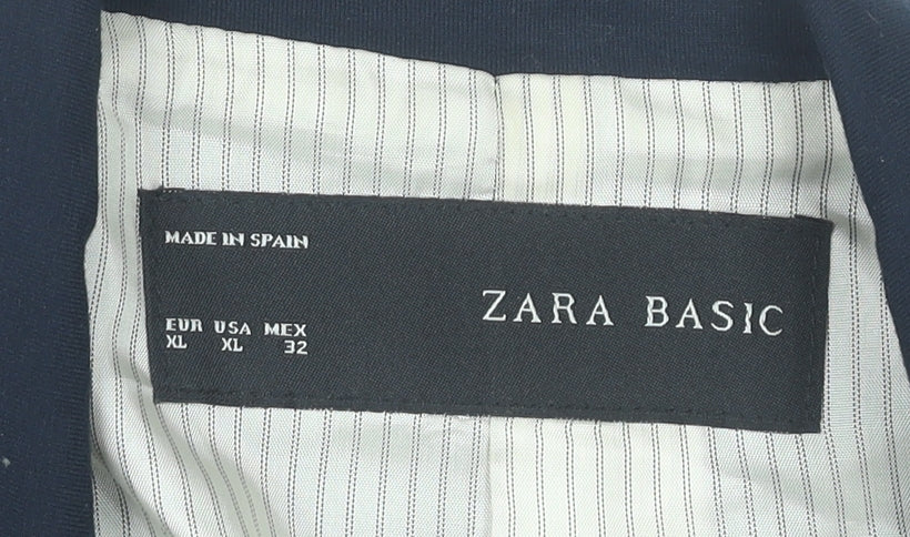 Zara Basic Women’s Blue XL Blazer Jacket One Button Tailored