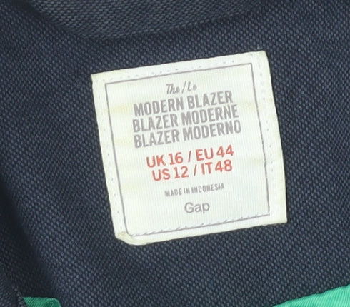 Gap Womens Blue Blazer UK 16 Modern Tailored Workwear Jacket