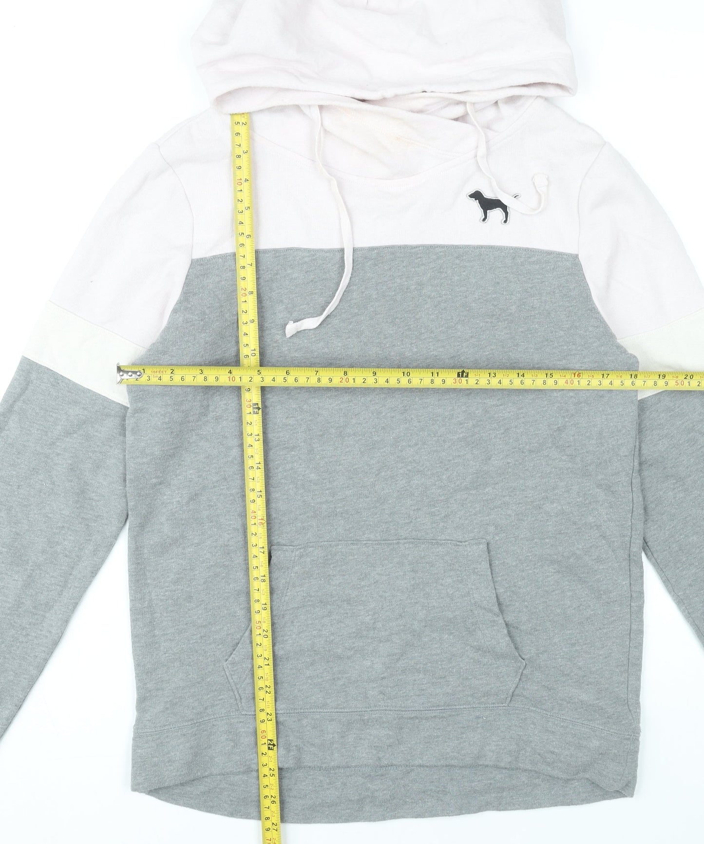 Victoria's Secret PINK Women's Grey White Sequin Logo Hoodie XS