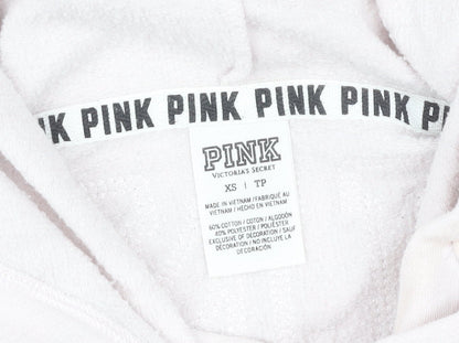 Victoria's Secret PINK Women's Grey White Sequin Logo Hoodie XS