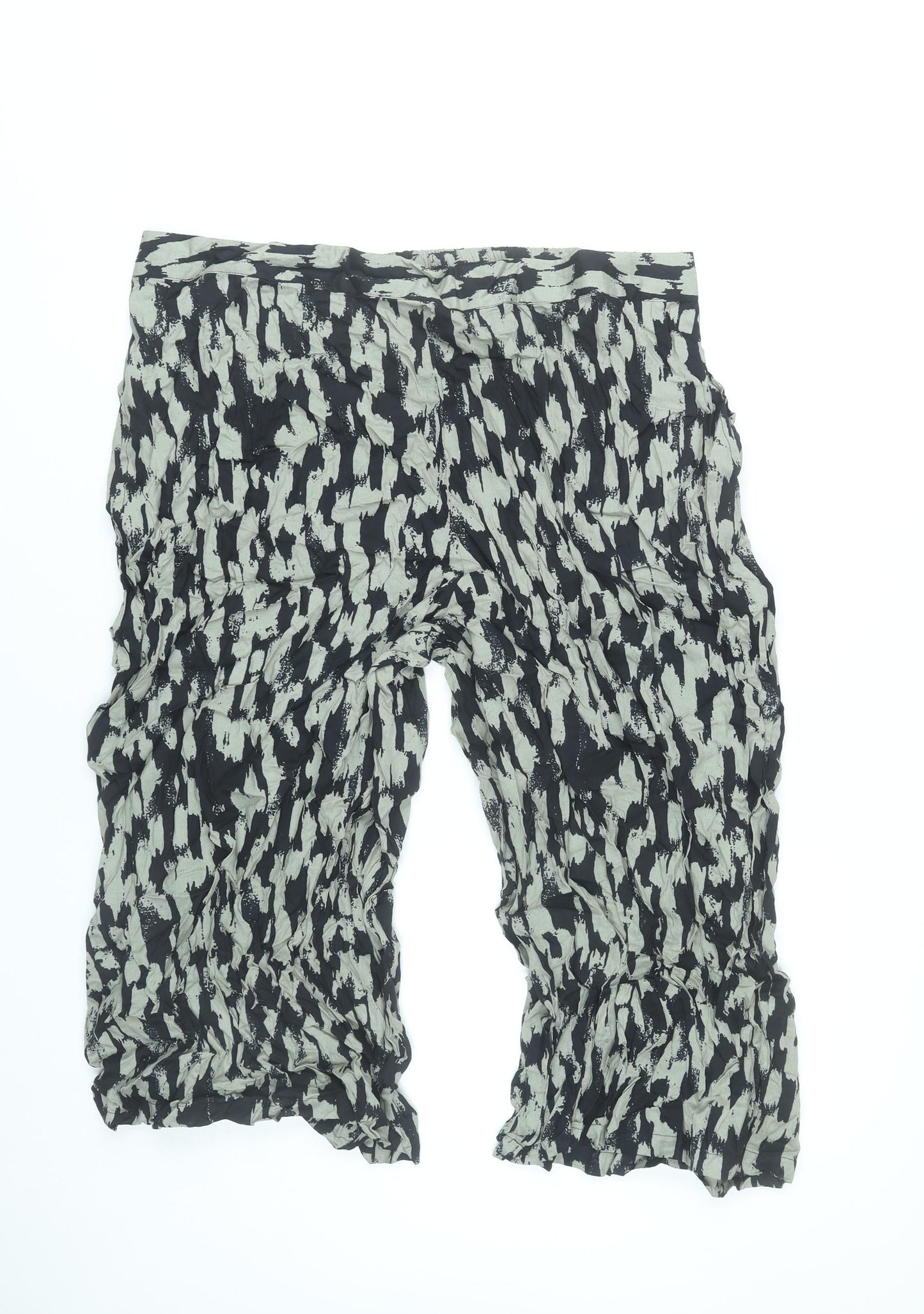 Simply Be Womens Plus Size 20 Black Grey Wide-Leg Trousers