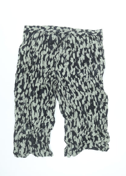 Simply Be Womens Plus Size 20 Black Grey Wide-Leg Trousers