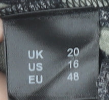 Simply Be Womens Plus Size 20 Black Grey Wide-Leg Trousers