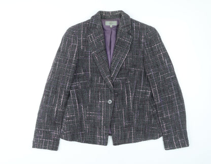 Marks & Spencer Womens Multicoloured Wool Tweed Blazer UK 12
