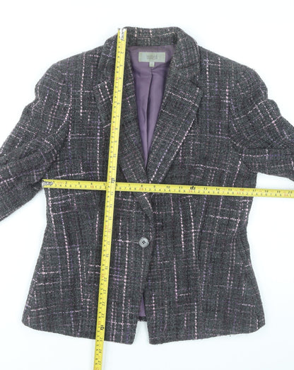 Marks & Spencer Womens Multicoloured Wool Tweed Blazer UK 12