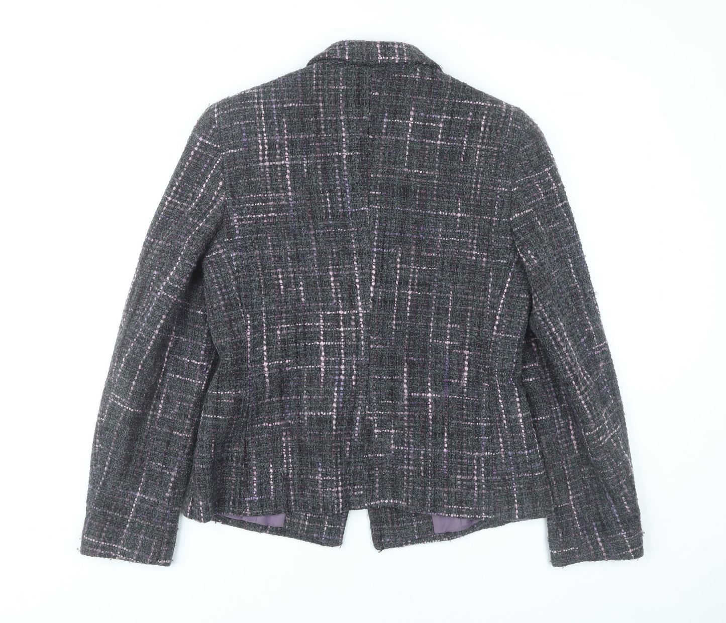 Marks & Spencer Womens Multicoloured Wool Tweed Blazer UK 12