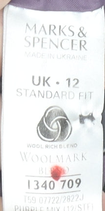 Marks & Spencer Womens Multicoloured Wool Tweed Blazer UK 12