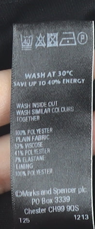 Marks and Spencer Women’s Black White Geometric A-Line Dress UK 16