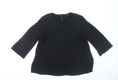 Womens UK Size 6 Topshop Black Basic Blouse