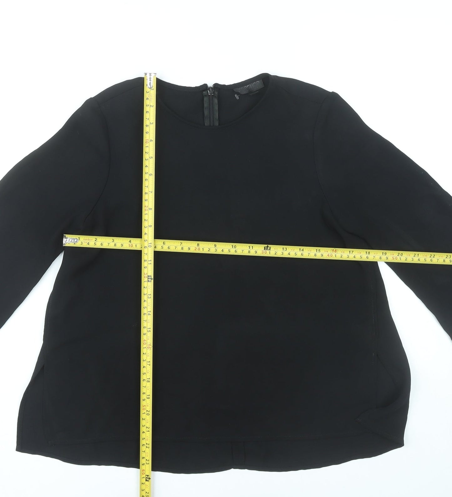 Womens UK Size 6 Topshop Black Basic Blouse