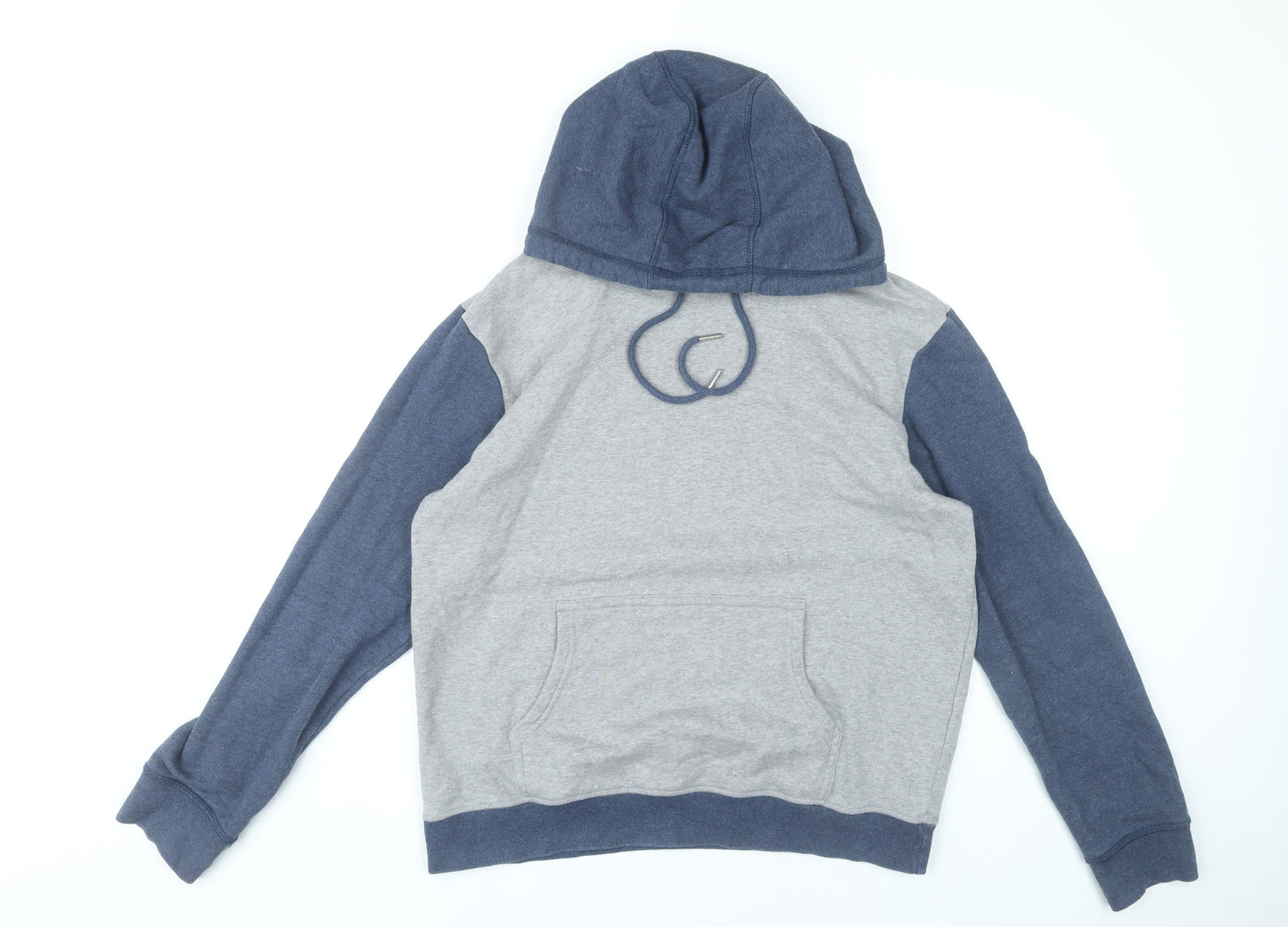 Saks Fifth Avenue Men's Grey Blue Pullover Hoodie Size M Hooded