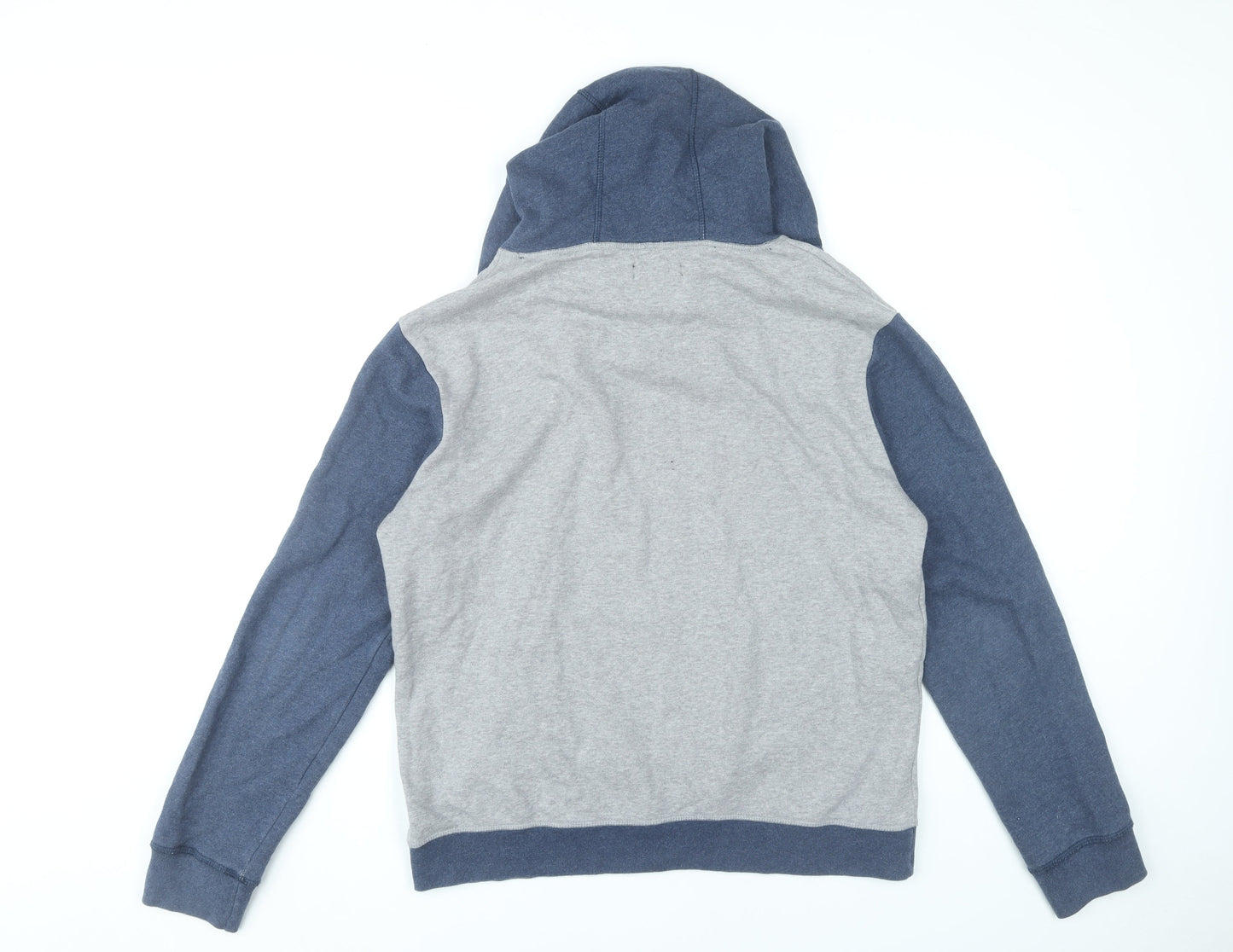 Saks Fifth Avenue Men's Grey Blue Pullover Hoodie Size M Hooded