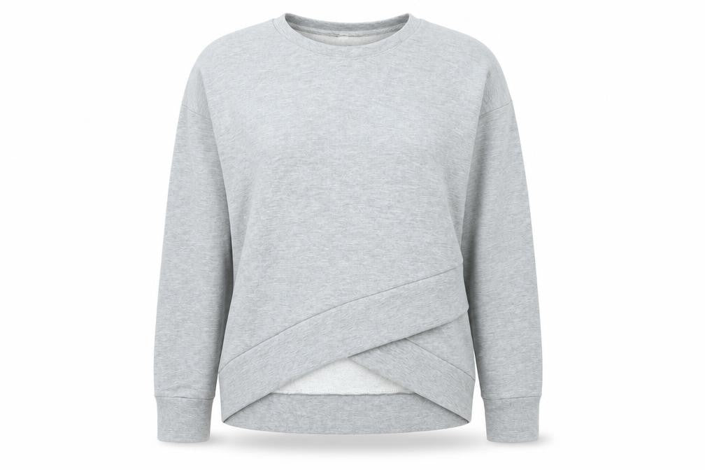 Front view of Missguided Women’s Grey M/L Sweatshirt Pullover Crew Neck