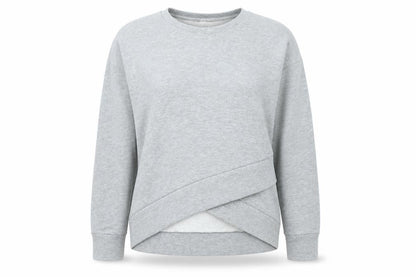 Front view of Missguided Women’s Grey M/L Sweatshirt Pullover Crew Neck