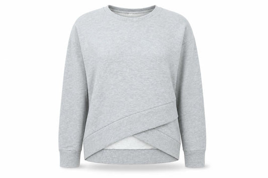 Front view of Missguided Women’s Grey M/L Sweatshirt Pullover Crew Neck