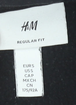 Mens UK Size M H&M Black Pullover Hoodie