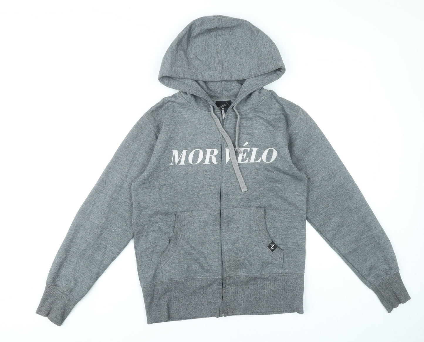 Morvélo Men’s Grey Full Zip Hoodie M Sports Cotton Blend