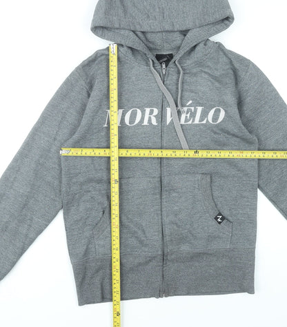 Morvélo Men’s Grey Full Zip Hoodie M Sports Cotton Blend