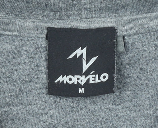 Morvélo Men’s Grey Full Zip Hoodie M Sports Cotton Blend