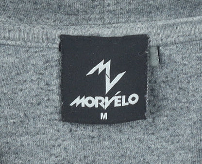 Morvélo Men’s Grey Full Zip Hoodie M Sports Cotton Blend