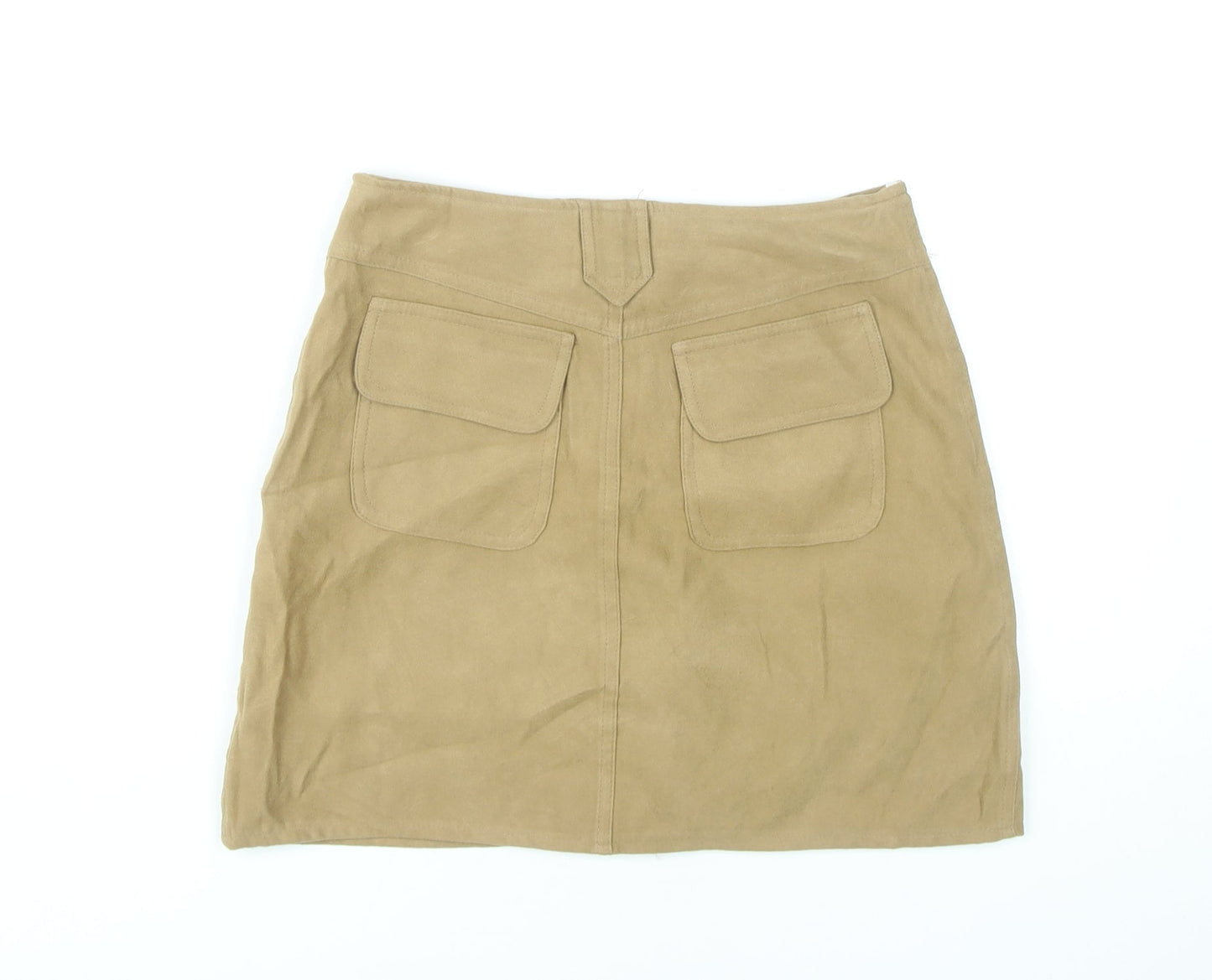 Madlen Womens Beige Wool Blend Short Pencil Skirt Size S UK 8