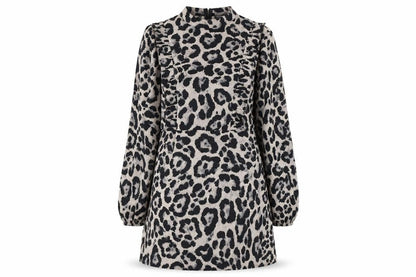 AX Paris Women Grey Animal Print Shift Mini Dress Size 14