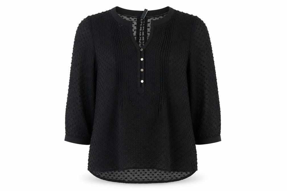 Womens UK Size 10 Mango Black Tunic Blouse
