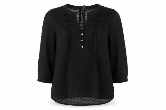Womens UK Size 10 Mango Black Tunic Blouse