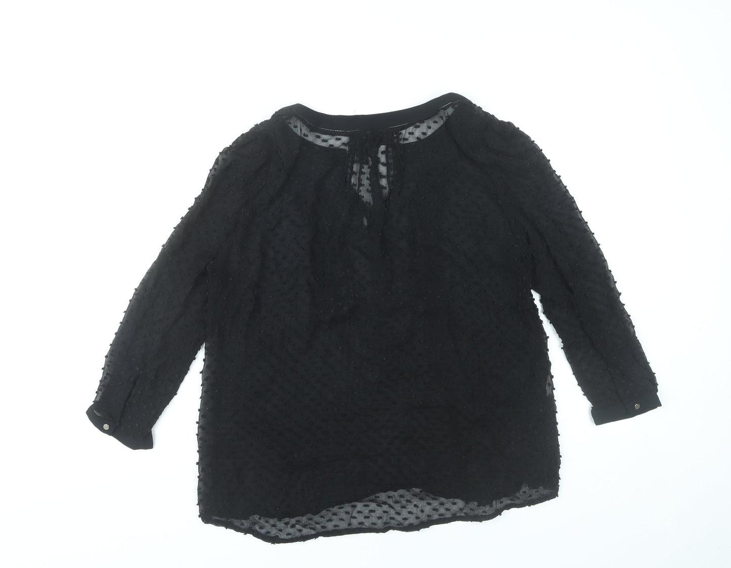 Womens UK Size 10 Mango Black Tunic Blouse