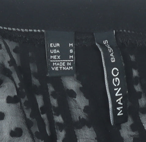 Womens UK Size 10 Mango Black Tunic Blouse
