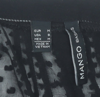 Womens UK Size 10 Mango Black Tunic Blouse