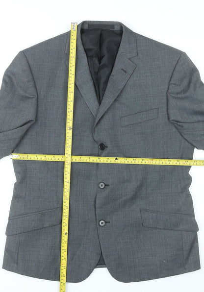 Marks and Spencer Men Grey Wool Blend Blazer Jacket 42 M Regular