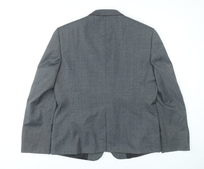 Marks and Spencer Men Grey Wool Blend Blazer Jacket 42 M Regular