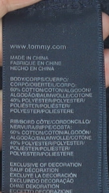 Tommy Hilfiger Men’s Blue Cardigan Sweater Small Collared Logo