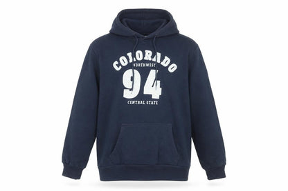 X-Mail Men's Blue Pullover Hoodie L Graphic College Style