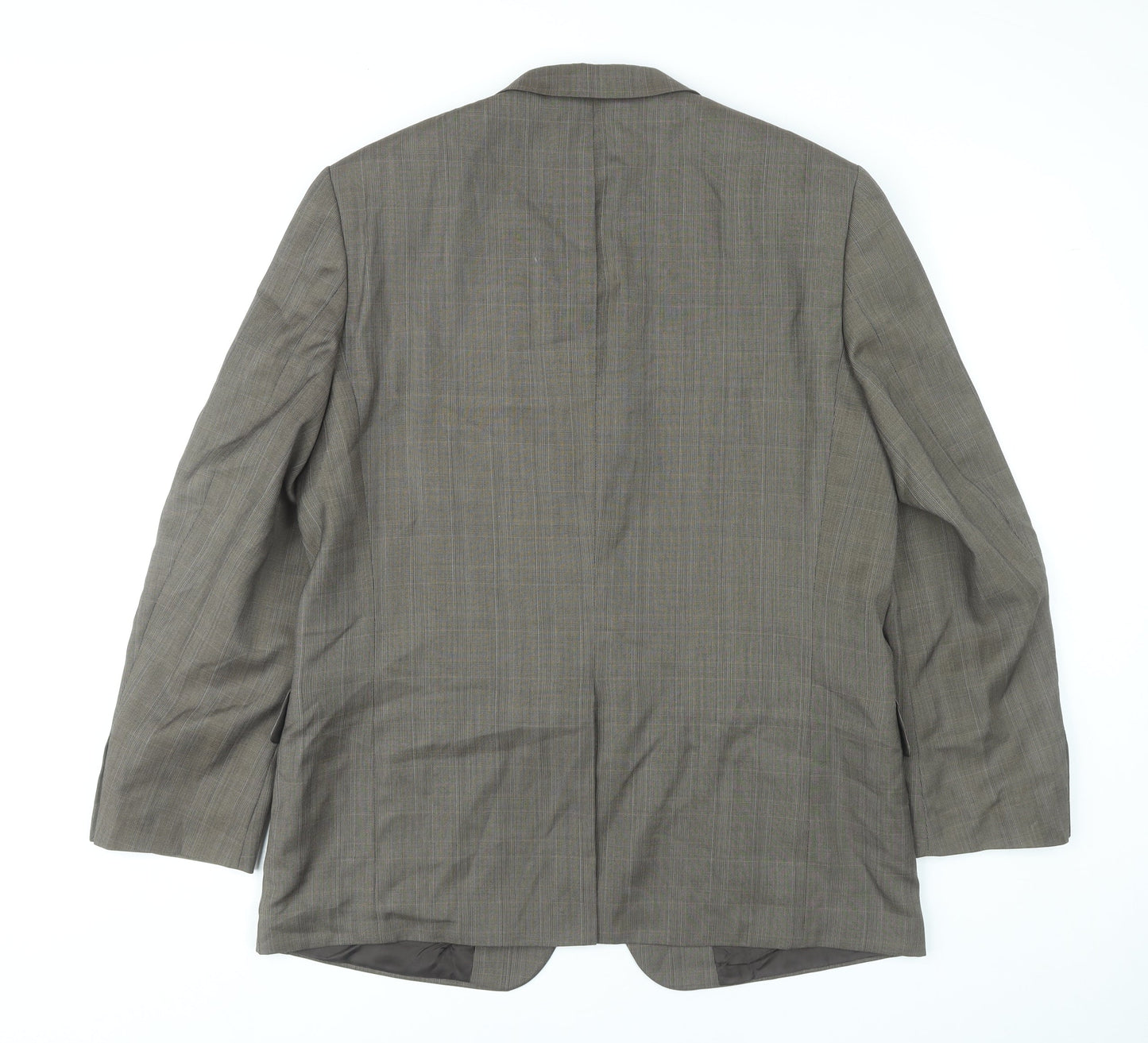 Return Men's Brown Check Blazer Size 38 Regular Fit Notch Lapel