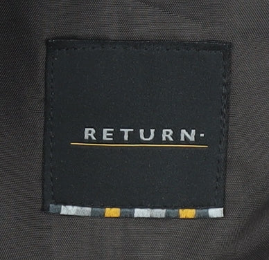 Return Men's Brown Check Blazer Size 38 Regular Fit Notch Lapel