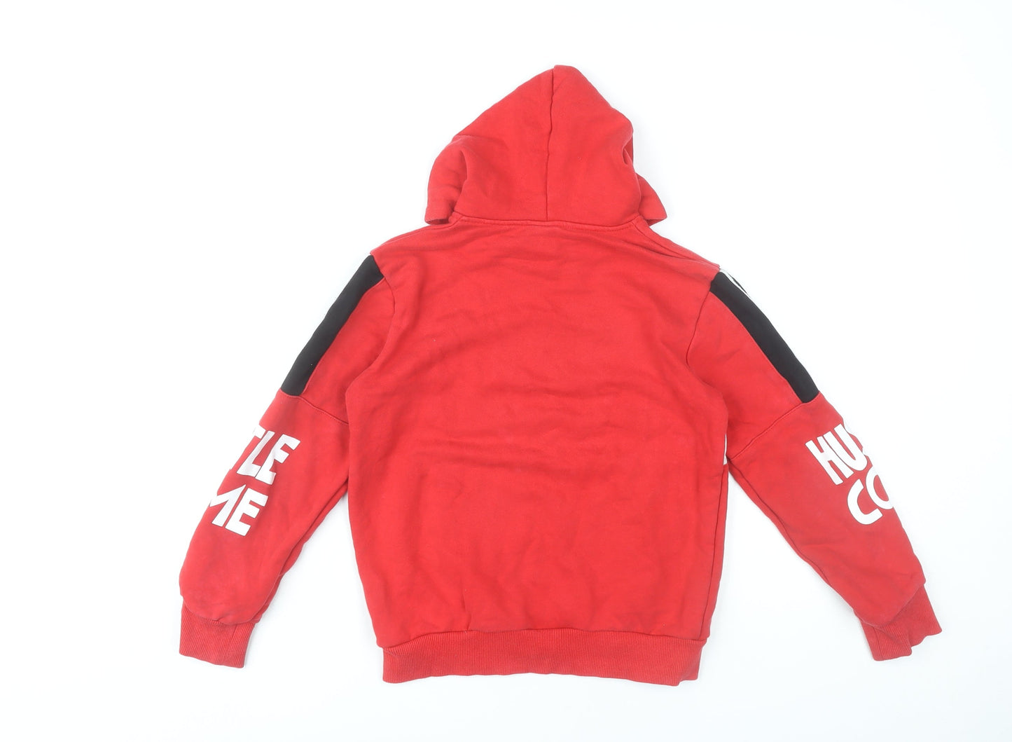 Niebieski Ksiezyc Boys Red Hoodie Pullover Size 10Y Graphic Print Cotton