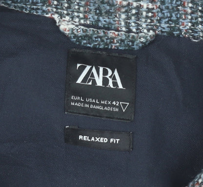 Zara Men’s Multicoloured Checked Button-Up Shirt L Relaxed Fit