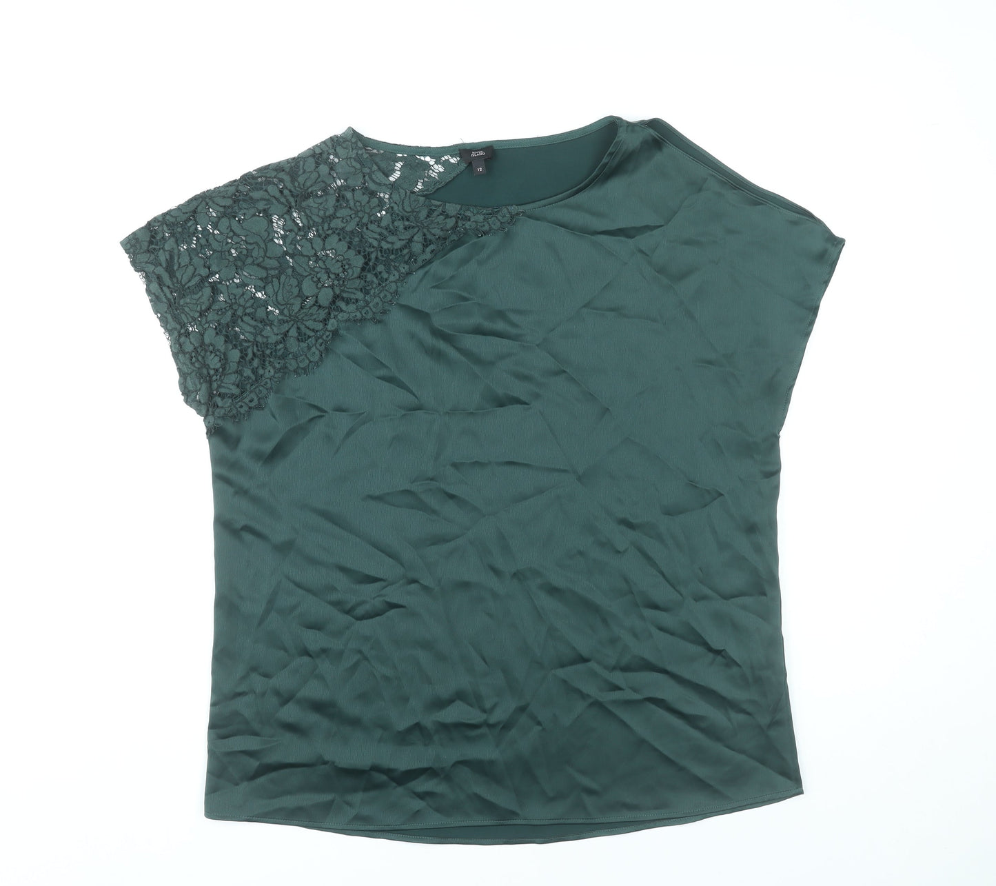Womens UK Size 12 River Island Green Basic Blouse