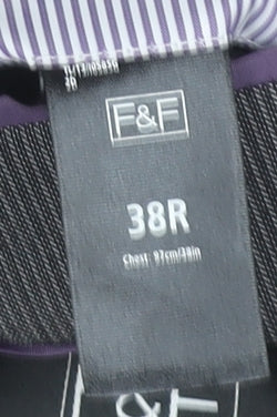 F&F Men’s Grey 38R Pinstripe Blazer Single-Breasted Jacket