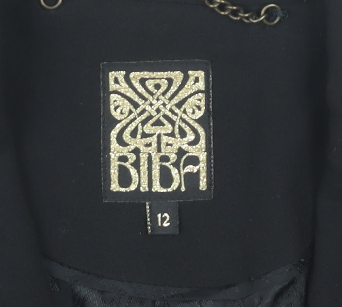 Biba Womens Black Slim Fit Blazer Jacket Size 12