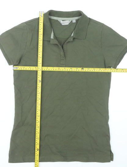 Mountain Warehouse Womens Green Polo Shirt UK 10 Cotton Stretch