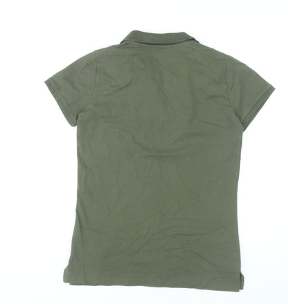 Mountain Warehouse Womens Green Polo Shirt UK 10 Cotton Stretch