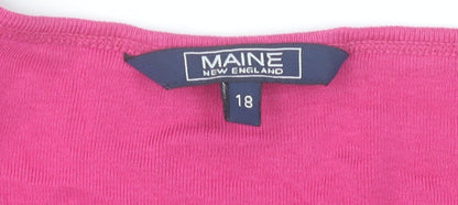 Maine New England Women’s Pink Floral Cotton T-Shirt Size 18