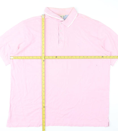 Cotton Traders Men’s Pink 2XL Polo Shirt Short Sleeve 100% Cotton