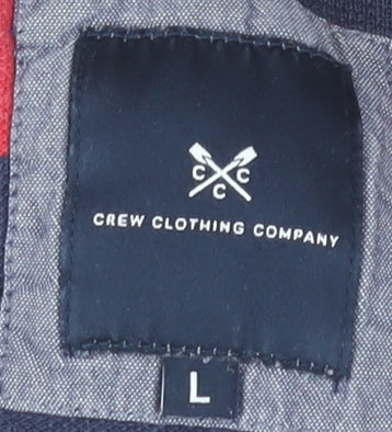 Crew Clothing Men’s Red Blue Striped Polo Shirt Size L Cotton