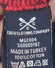 Crew Clothing Men’s Red Blue Striped Polo Shirt Size L Cotton