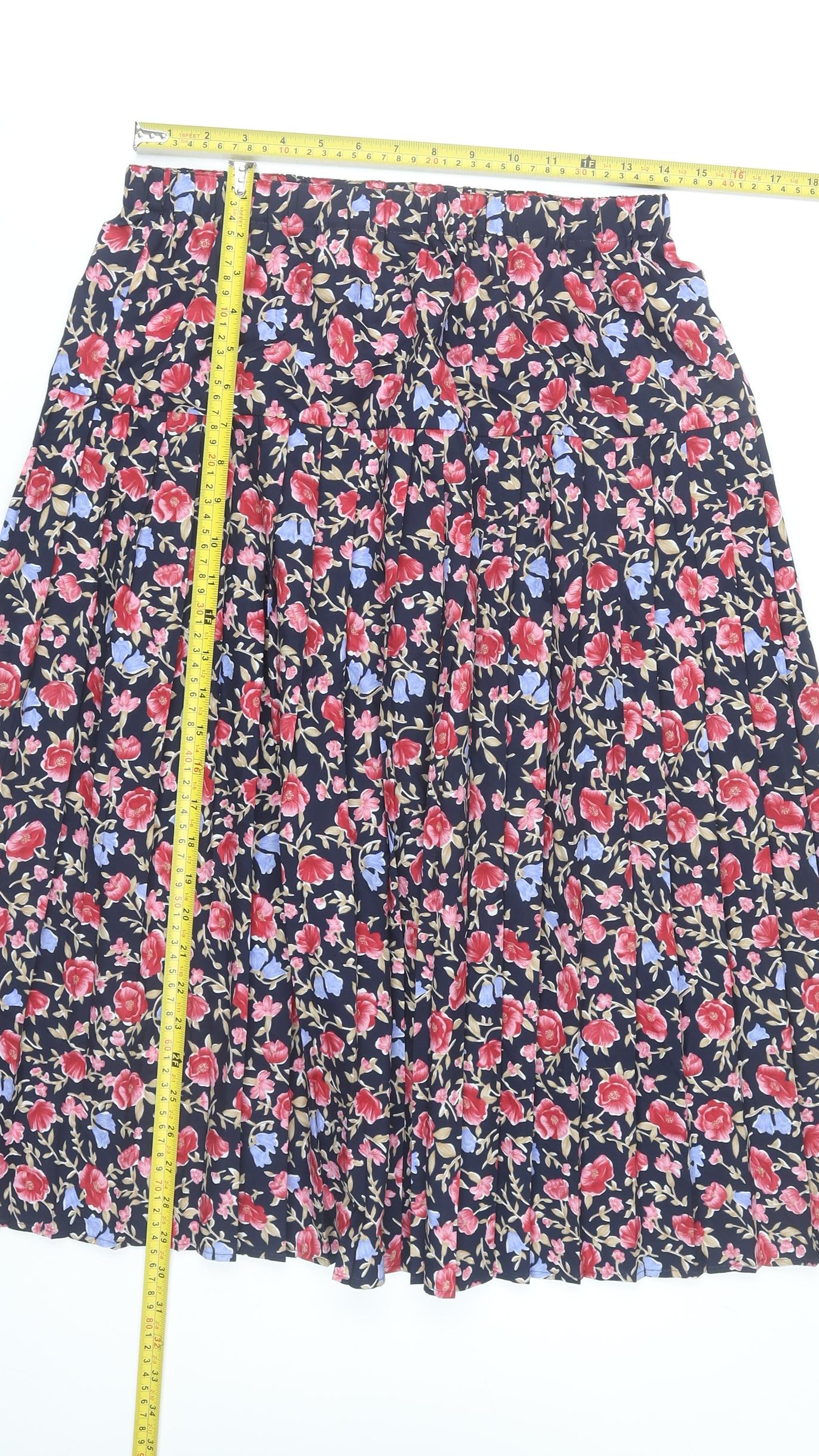 Marks and Spencer Women’s Multicoloured Pleated Floral Midi Skirt Size 16